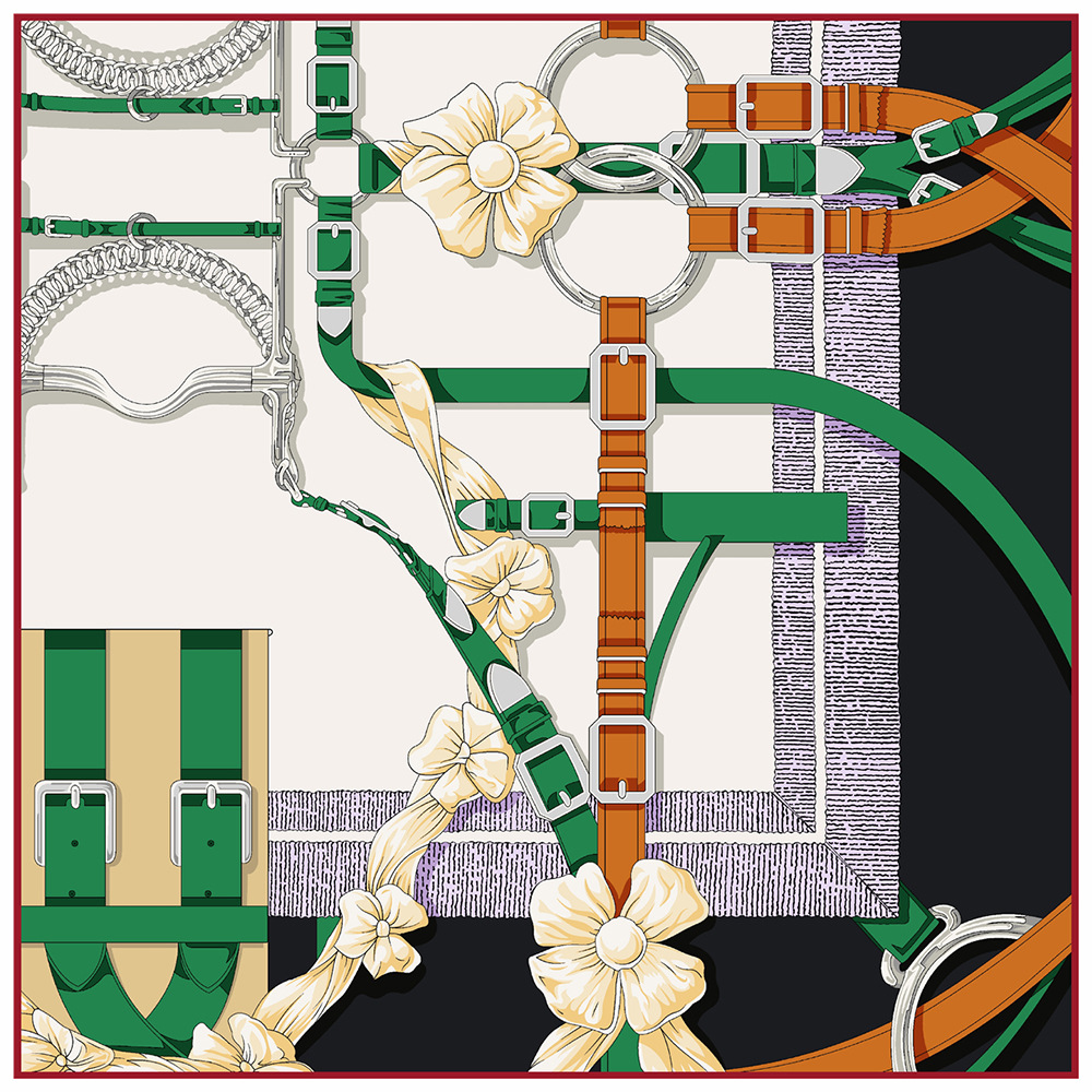 Scarf Silk Square - 90cm New Design Belt Twill Silk