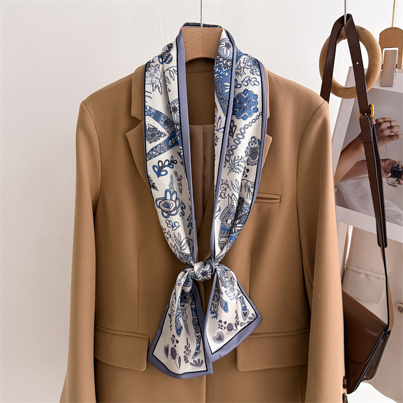 Face Scarf Mask - 45 Color Women Silk Feel Printed