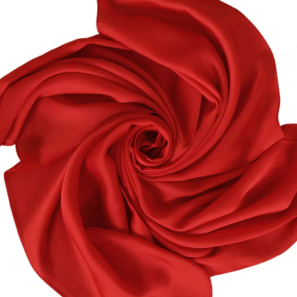 Satin Scarf Women 70cm Solid C - Scarf Silk Square 评论和价格