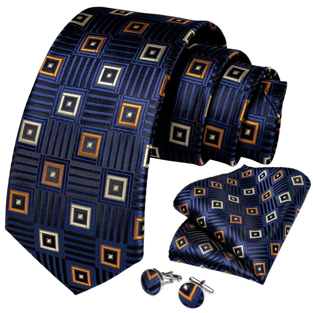 DiBanGu 8cm Blue Plaid Paisley - Silk Tie Striped 评论和价格