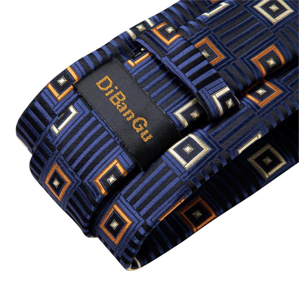 DiBanGu 8cm Blue Plaid Paisley - Silk Tie Striped 评论和价格