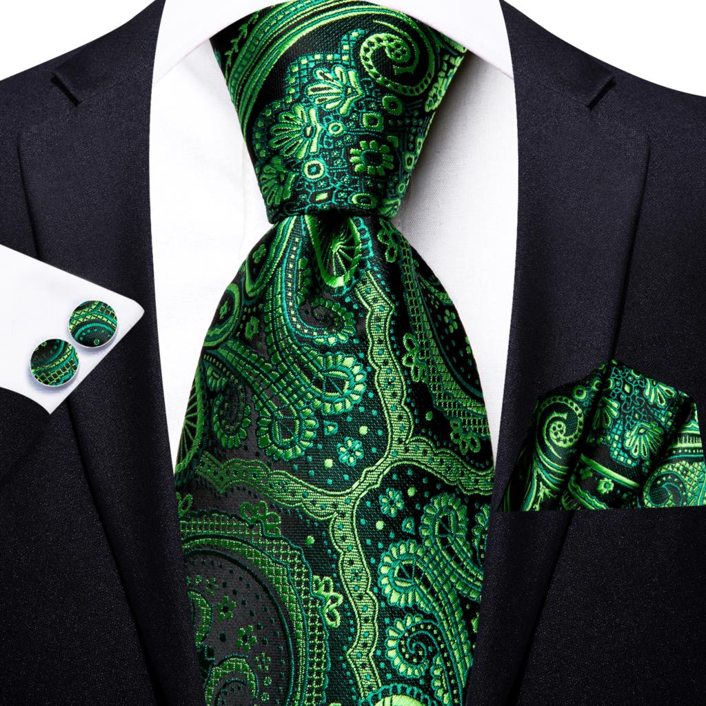 Paisley Striped Green Silk Tie - Silk Tie Striped 评论和价格