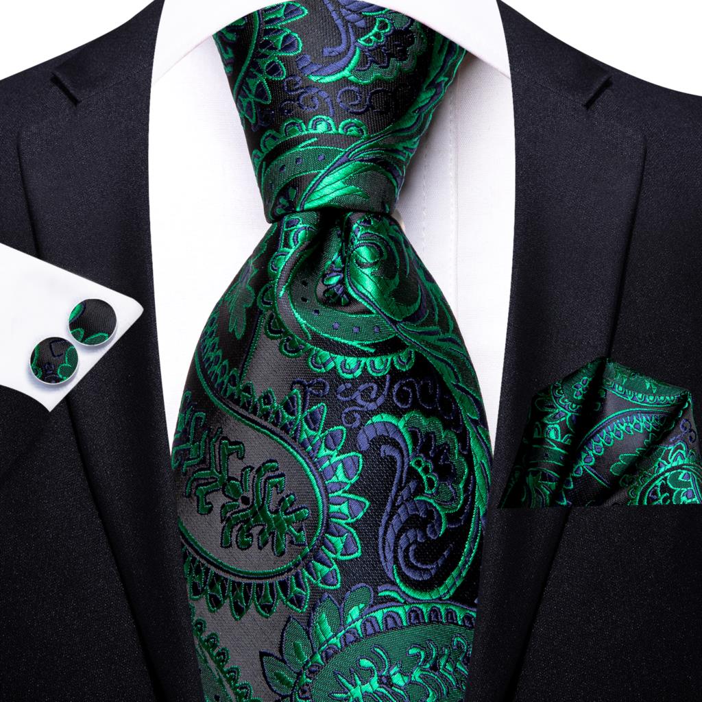 Paisley Striped Green Silk Tie - Silk Tie Striped 评论和价格
