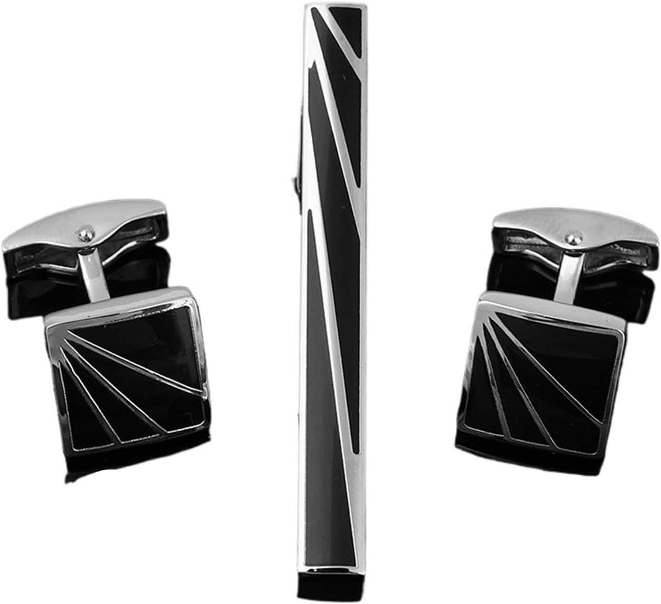 2 Sets,Mens Ties Clip Cufflink - Tie Bar Set Gift 评论和价格