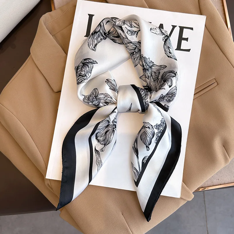 70*70cm Luxury Floral Print Si - Scarf Silk Square 评论和价格