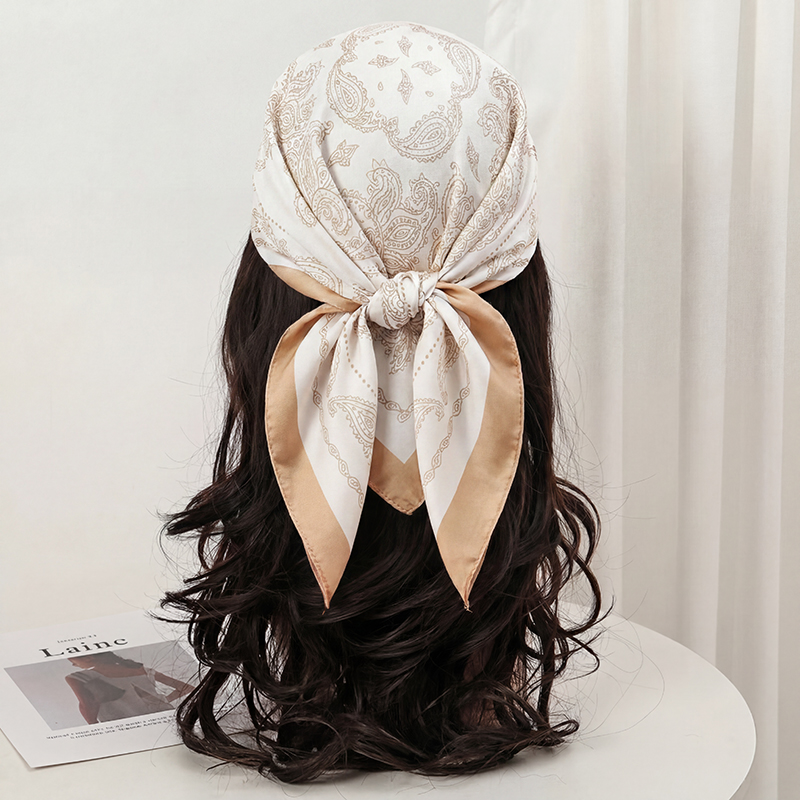 Vintage Beige Paisley Print Sq - Face Scarf Mask 评论和价格