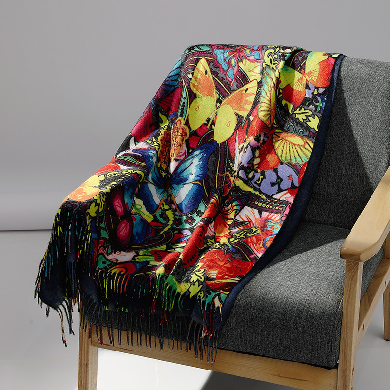 Luxury Brand Oil Painting Cash - Muffler Men Wool 评论和价格